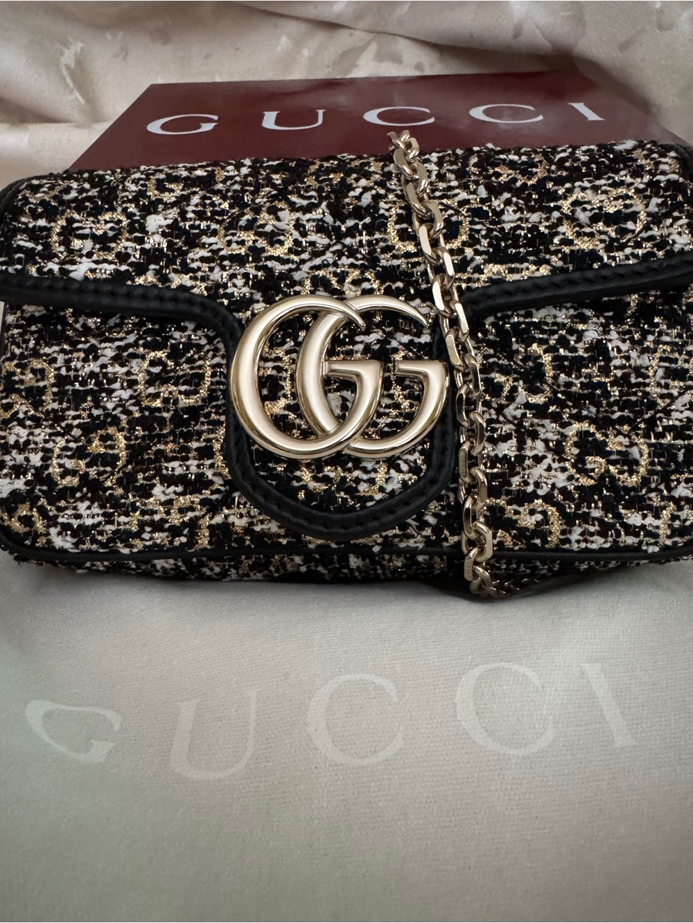 RARE/NWT Gucci Marmont Tweed Crossbody - Picture 6 of 11
